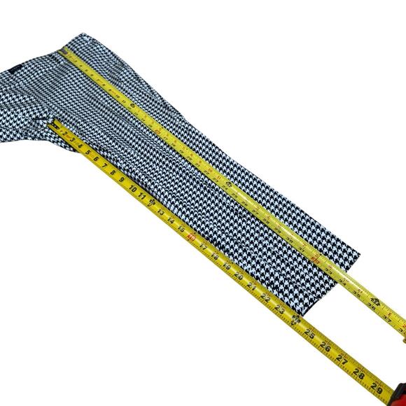 J Crew Winnie Crop Pant Womens 12 Black White Houndstooth Stretch Side Zipper - Picture 8 of 9